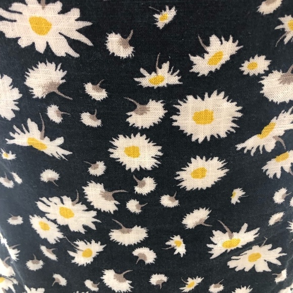 Vintage Y2K Daisy Blouse Puff Short Sleeves Floral Navy - Medium - Picture 11 of 13